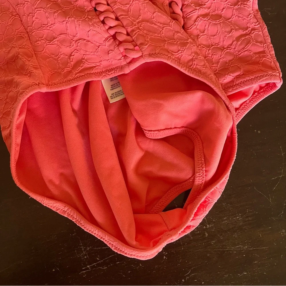 Jessica Simpson MELON Rose Bay 1 piece swimsuit adjustable straps removable pads
